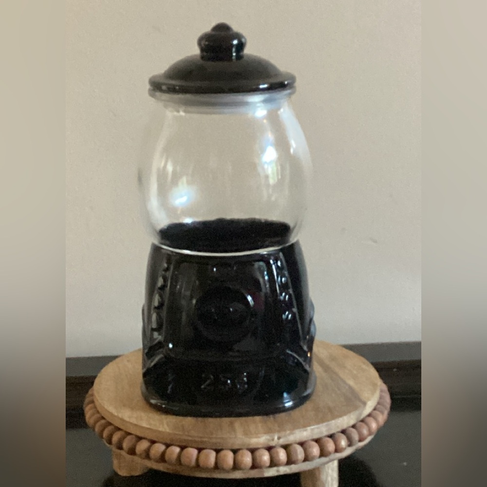 Black Glass Gumball Machine